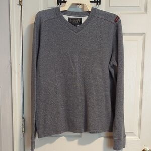 Abercrombie & Fitch Gray V-Neck Sweater Classic Knit